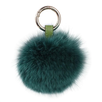 Gambar koklopo Fox Fur Ball Keyring Key Chain For Car Key Women Bag Charm(Atrovirens)   intl