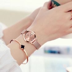 Korea Fashion Style baru rose gold jam tangan wanita bentuk perempuan