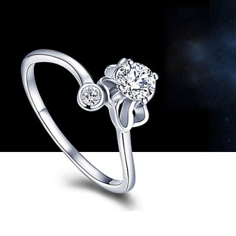 La vie Leo cincin 925 Perak plating pembukaan sekitar klasik dapat disesuaikan (Perak) (