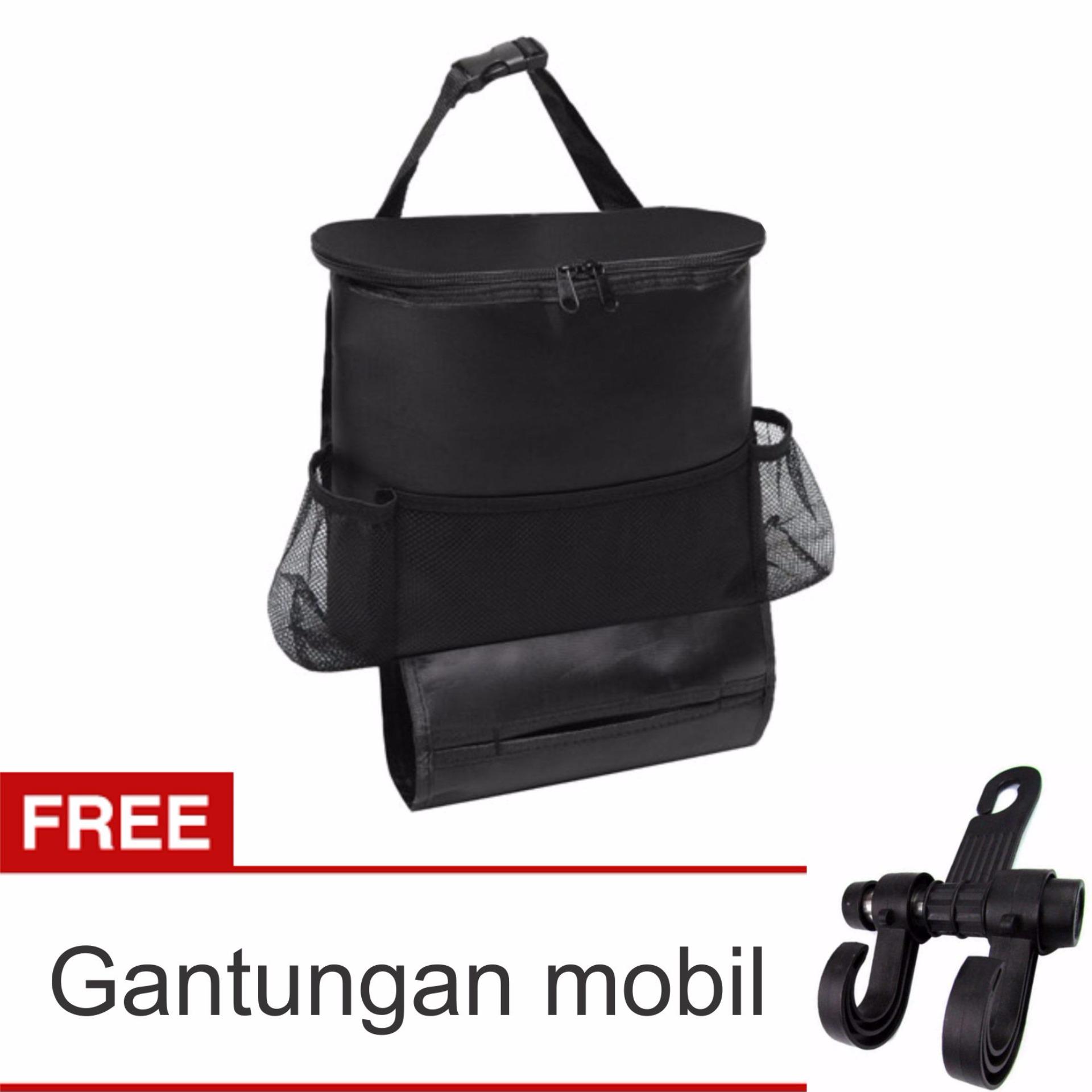 Lanjarjaya Car Seat Organizer Holder Travel Storage cooling HangingBag + Gantungan mobil(Black)