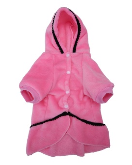 Gambar lanyasy Pet Dog Fleece Lined Sweatshirt Winter Coat Bow Tie Hoodie, Pink.   intl