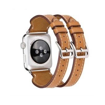 Leather double buckle cuff band for Apple Watch Series 2 Series 1, 42mm - intl  