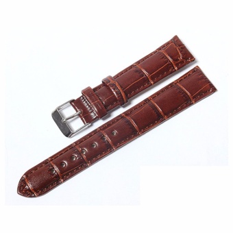 Leather Watch Band Strap Replacement Watch Belt 24mm for Man or Woman (Brown) - intl  