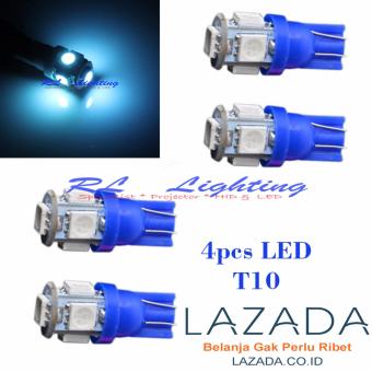 Gambar LED Lampu Senja Bola Cucuk Led T10 4pcs   Ice Blue