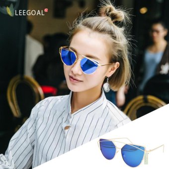 Gambar leegoal Fashion Women Sunglasses Sunscreen Anti UV Color Film Sunglasses ,Gold And Blue   intl
