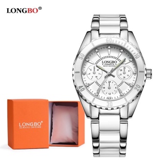 LONGBO Ceramics Watchband Anolog Women Watch Wristwatch 80303L + Watch Gift Box - intl  
