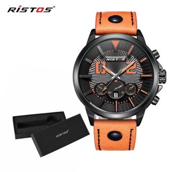 LONGBO Fashion Genuine Leather Strap Mans Sport Watch Military Quartz Watch Watches Wristwatch 93001 + Watch Gift Box - intl  