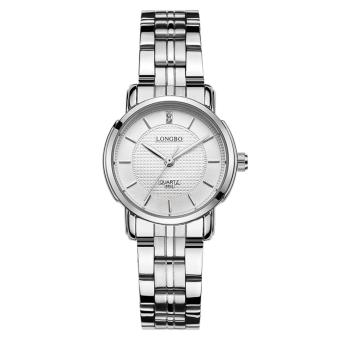 LONGBO Men/Women's Simple Casual Style Stainless Steel Watchband Round Dial Waterproof Couples Wristwatches Wristwatch 8802 - intl  