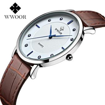 Luxury Brand Men Watches Ultra Thin design Genuine Leather Clock Male Waterproof Casual Sport Quartz Watch - intl  