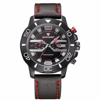Luxury Men Military Watch Mens Leather Quartz Sports Hours DateClock Relogio Masculino Relojes Hombre - intl  