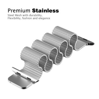 Luxury Milanese Stainless Steel Watchband for Apple Watch 42mm - Silver  
