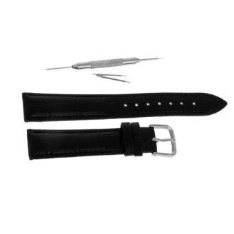 MagiDeal Artificial Leather Watch Strap,Watch Band Wrist Replacement Pin 18 mm Black - intl  