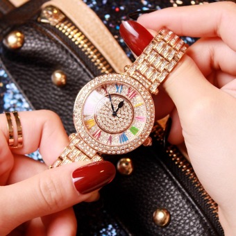 Gambar Mashali m 9083 Korea Fashion Style baru berlian Berputar panggil Shishang jam tangan wanita