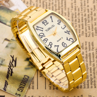 MEGA baru merek kasual jam Quartz yang terkenal Square jam tangan wanita Luxury Gold - International  