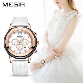 MEGIR Luxury Brand Ladies Watch Fashion Leather Wrist Quartz Girl Watch for Women Lovers Dress Watches Clock Relogio Feminino - intl  