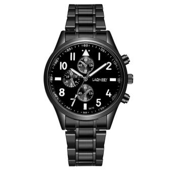Men Stainless Steel Waterproof Quartz Watch Fashion Gifts Calendar Watches - intl  