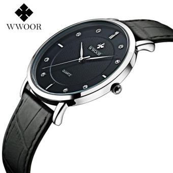 Men Watches Ultra Thin Genuine Leather Clock Male Quartz Business Sport Watch Men Waterproof Casual Wristwatch - intl  