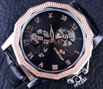 Men Windmill Skeleton Ripple Design Irregular Shape Watch Top Brand Luxury Automatic Skeleton Watch Clock  