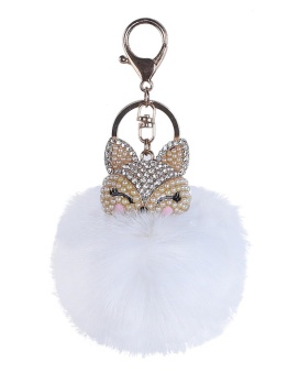 Harga mengyanni Artificial Fox Fur Ball with Artificial Fox Head Inlay
Pearl Rhinestone Key Chain (White) intl Online Review