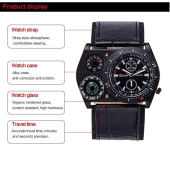 Mens Metal Style Wide-width Leather Watch Guide TemperatureMulti-function Watch(Not Specified)(OVERSEAS) - intl  