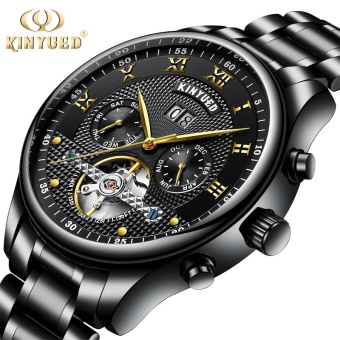 Mens Stainless Steel Watch Men Top Brand Luxury Skeketon Automatic Watches Mechanical Waterproof Gold Horloges Mannen - intl  