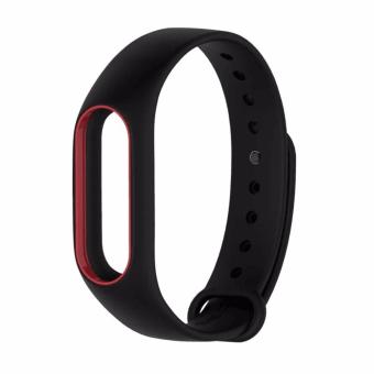 Mijobs Original Xiaomi Strap for Mi Band 2 Oled Display - Black Red  