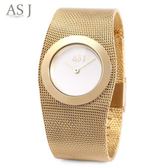 MiniCar ASJ B048 Delicate Women Quartz Watch Stainless Steel Net Strap Integrated Design Wristwatch White(Color:White) - intl  