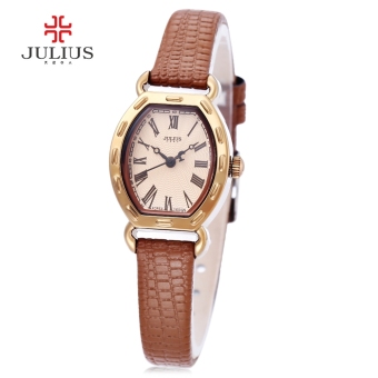 MiniCar Julius JA - 544 Women Quartz Watch Roman Numerals Scale Slender Band 3ATM Wristwatch Brown(Color:Brown) (OVERSEAS) - intl  