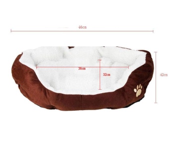 Gambar miyifushi Comfortable Puppy Kitten Nest Pad Soft Fleece Bed(M,Coffee)   intl