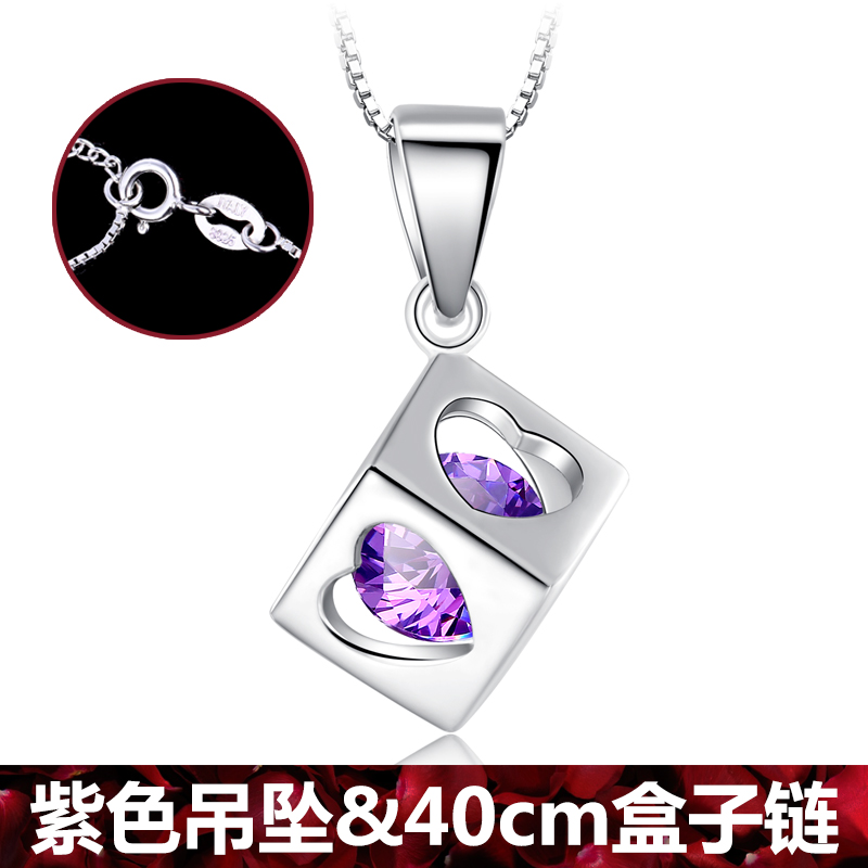 Mode 925 sterling silver ulang tahun perhiasan kalung liontin