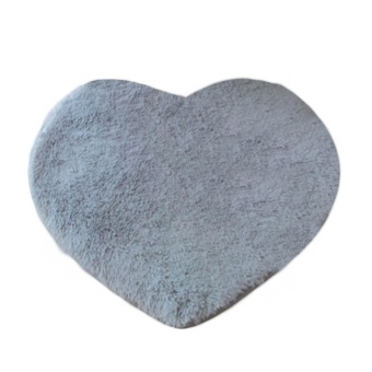 Gambar Moonar 40x30cm Lovely Heart Shape Absorbent Carpet Anti Slip Bath Mat Floor Rug (Light Gray)   intl