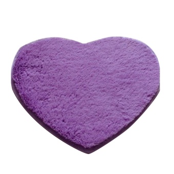 Gambar Moonar 40x30cm Lovely Heart Shape Absorbent Carpet Anti Slip Bath Mat Floor Rug (Purple)   intl