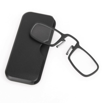 Gambar Moonar Unisex Portable Mini Nose Clip Reading Glasses with Case Without Legs (+2.0,Black)   intl