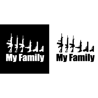 Gambar My Family Cool Gun Pattern Car Waterproof Sticker Mechanic OutdoorWindow Reflective Sheeting 3D Windshield Decal Rear Styling AutoVehicle Exterior Decoration Cover Accessories   intl