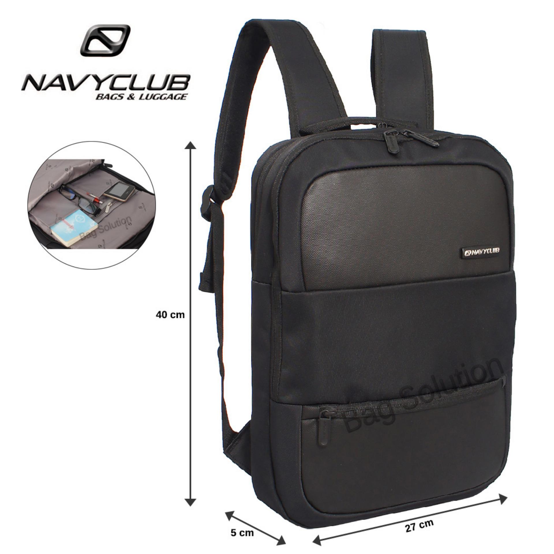 Navy Club Tas Ransel Kasual Trendy - Tas Pria Tas Wanita EIAI - Hitam