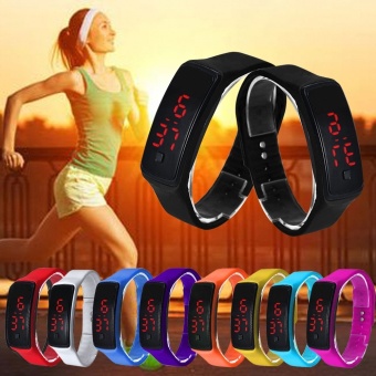New Fashion Ultra Thin Women Girl Men Sport Silicone Digital LED Wrist Watch High Quality - intl  
