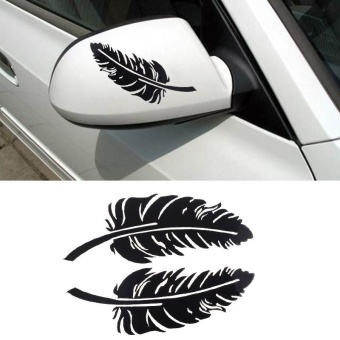 Gambar New Feather Design 3D Decoration Sticker For Car Side MirrorRearview BK   intl