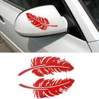 Gambar New Feather Design 3D Decoration Sticker For Car Side MirrorRearview RD   intl