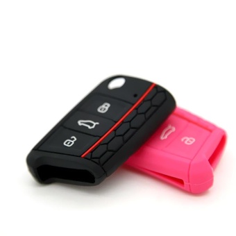 Gambar New High Quality Honeycomb Red line Car Environmental Silicone Key Fob Protector Cover Case for VW Golf7   intl