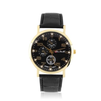 New Hot Fashionable Casual Watch Numbers Leather Strap Wristwatch - intl  