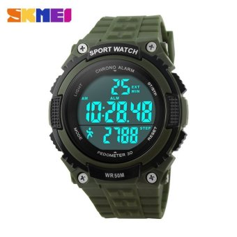 New Waterproof Sports Watches Men Women Military Watch Stopwatch 3DPedometer Led Digital Wristwatch Relogio Masculinos - intl  