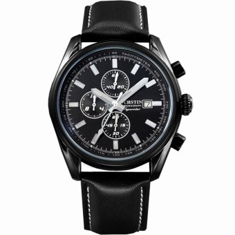 Niudun OCHSTIN Korean fashion casual student waterproof male tableluminous mens leather multifunction sports watch (white) - intl  