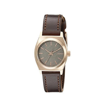 Nixon Women's A5092001 Small Time Teller Gold-Tone Watch with Brown Leather Band - Intl  