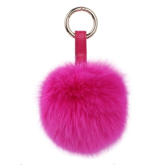 Gambar noonbof Artificial Fox Fur Ball Key Chain for Car Key Ring or WomenBags with a Gift Box (Roseo)   intl