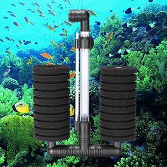Gambar NuodunN Double Head Air Pump Sponge Filter For Aquarium Tank Size20 Gallon (Black)