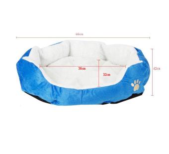 Gambar oanda Puppy Kitten Nest Berber Fleece Sofa Pet Bed LoungeSleeper(M, Navy Blue)