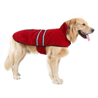 Gambar ooplm Dogs Reflective Jacket Casual Canine Clothes Waterproof SoftCozy Outdoor Winter Suede Vest Coat Jacket