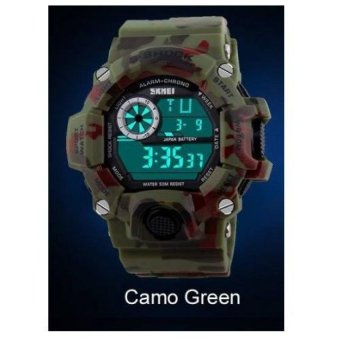 Outdoor Sports Watch Waterproof Shockproof Men MountaineeringElectronic Watches Watch Jam Tangan1019/Camo Green - intl  