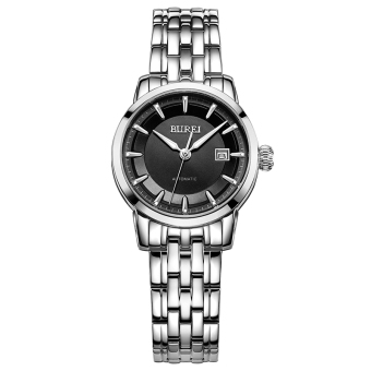 oxoqo BUREI 2016 Watch Women Automatic Stainless Steel Wristwatch 5ATM Waterproof Business Lady Elegant Dress Clock Reloj Mujer (steel silver black) - intl  