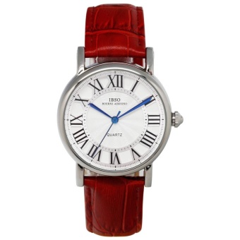 oxoqo IBSO Fashion Date Top Quality Clock Woman Business Meeting Factory Directly Sale Womens Quartz Watch Elegant Dress Reloj Mujer (Red)  